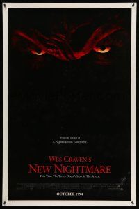 2c570 NEW NIGHTMARE advance 1sh '94 great different image of Robert Englund as Freddy Kruger!