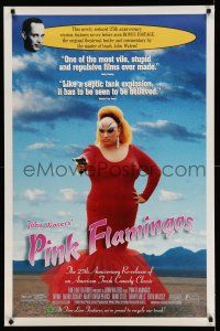 2c601 PINK FLAMINGOS 1sh R97 Divine, Mink Stole, John Waters, proud to recycle their trash!