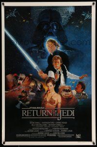 2c646 RETURN OF THE JEDI style B 1sh '83 George Lucas classic, great cast montage by Sano!