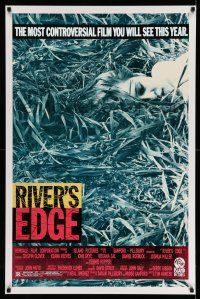 2c652 RIVER'S EDGE 1sh '86 Keanu Reeves, Crispin Glover, most controversial film!