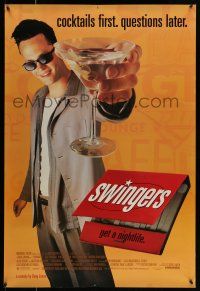2c747 SWINGERS 1sh '96 partying Vince Vaughn with giant martini, directed by Doug Liman!