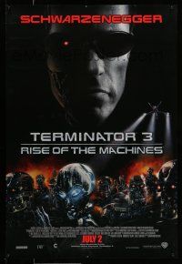 2c760 TERMINATOR 3 int'l advance DS 1sh '03 Arnold Schwarzenegger, creepy image of killer robots!