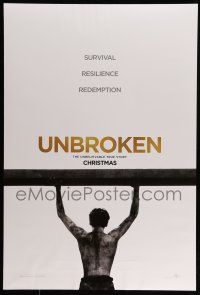 2c799 UNBROKEN teaser DS 1sh '14 Jack O'Connell, Survival. Resilience. Redemption!
