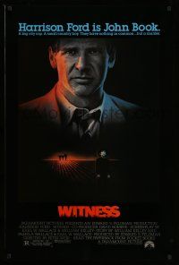 2c829 WITNESS 1sh '85 big city cop Harrison Ford in Amish country, directed by Peter Weir!