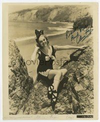 2d0453 ALICE FAYE signed 8x10 still '39 in sexy outfit by beach when she made Hollywood Cavalcade!