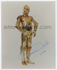 2d0681 ANTHONY DANIELS signed color 8x10 REPRO still '90s best portrait of C-3PO from Star Wars!