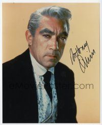 2d0682 ANTHONY QUINN signed color 8x10 REPRO still '90s head & shoulders portrait wearing suit & tie