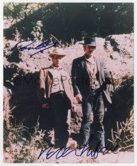 2d0708 BUTCH CASSIDY & THE SUNDANCE KID signed color 8x10 REPRO still '90s by BOTH Redford & Newman