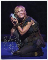 2d0713 CATHY RIGBY signed color 8x10 REPRO still '90s on stage as Peter Pan holding Tinkerbell!