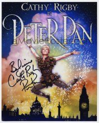 2d0712 CATHY RIGBY signed color 8x10 REPRO still '90s great artwork of her as Broadway's Peter Pan!