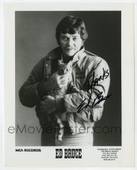 2d1011 ED BRUCE signed 8x10 publicity still '80s portrait of the country music singer with his cat!