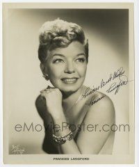 2d0490 FRANCES LANGFORD signed 8.25x10 still '40s sexy head & shoulders smiling portrait by Bruno!