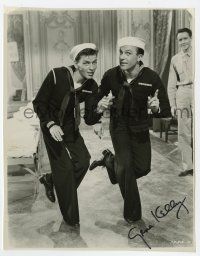 2d0492 GENE KELLY signed 7.5x9.75 still '45 dancing with sailor Frank Sinatra from Anchors Aweigh!