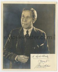 2d0493 GEORGE ARLISS signed deluxe 8x10 still '30s great portrait wearing monocle by Elmer Fryer!