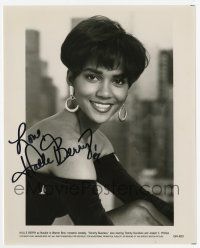 2d0498 HALLE BERRY signed 8x10 still '91 great super young smiling portrait from Strictly Business!
