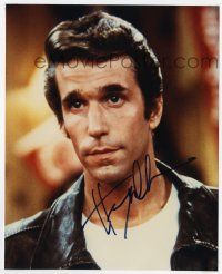 2d0769 HENRY WINKLER signed color 8x10 REPRO still '80s best portrait as Fonzi from Happy Days!