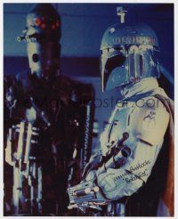 2d0783 JEREMY BULLOCH signed color 8x10 REPRO still '00s profile c/u as Star Wars' Boba Fett!