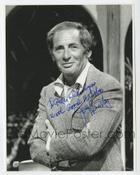 2d0377 JOEY BISHOP signed 8.5x11.25 REPRO still '80s great close portrait with his arms crossed!