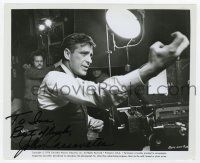 2d0513 JOHN CASSAVETES signed 8x10.25 still '70 great candid image when he was directing Husbands!