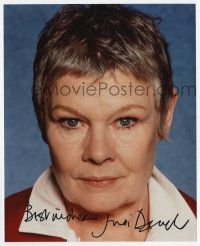 2d0798 JUDI DENCH signed color 8x10 REPRO still '90s head & shoulders portrait of the English star!