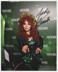 2d0801 JUDY TENUTA signed color 8x10 REPRO still '90s the comedienne in wild green outfit & makeup!