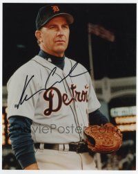 2d0811 KEVIN COSTNER signed color 8x10 REPRO still '00s playing baseball in For the Love of the Game
