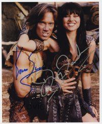 2d0814 KEVIN SORBO/LUCY LAWLESS signed color 8x10 REPRO still '00s by BOTH Hercules AND Xena!