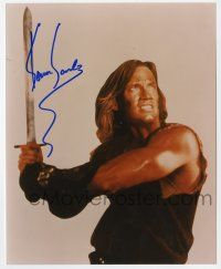 2d0813 KEVIN SORBO signed color 8x10 REPRO still '00s close up swinging sword as TV's Hercules!