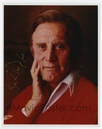 2d0821 KIRK DOUGLAS signed color 8x10 REPRO still '90s older portrait of the Hollywood legend!