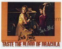 2d0916 TASTE THE BLOOD OF DRACULA signed color 8x10 REPRO LC '80s by Linda Hayden AND Isla Blair!
