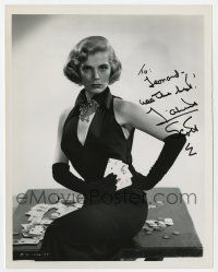 2d0526 LIZABETH SCOTT signed 8x10.25 still '51 sexy gambling portrait from Two of a Kind by Coburn!