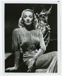 2d1097 MARLENE DIETRICH signed 8x10 REPRO still '80s sexy portrait in beaded dress with cigarette!