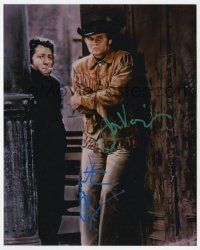 2d0855 MIDNIGHT COWBOY signed color 8x10 REPRO still '90s by BOTH Jon Voight AND Dustin Hoffman!