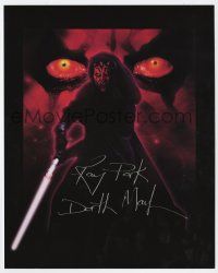 2d0877 RAY PARK signed color 8x10 REPRO still '00s as Darth Maul w/lightsaber in Star Wars Episode I