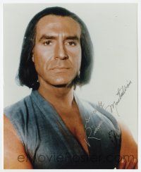 2d0881 RICARDO MONTALBAN signed color 8x10 REPRO still '90s great c/u as Khan in TV's Star Trek!