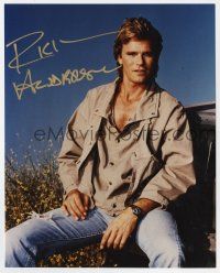 2d0883 RICHARD DEAN ANDERSON signed color 8x10 REPRO still '90s great portrait of the MacGyver star!