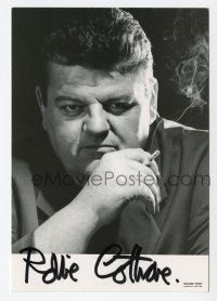 2d0663 ROBBIE COLTRANE signed English 4x6 publicity still '90s great tough guy smoking portrait!