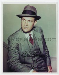 2d0891 ROBERT STACK signed color 8x10 REPRO still '90s portrait as Eliot Ness in The Untouchables!