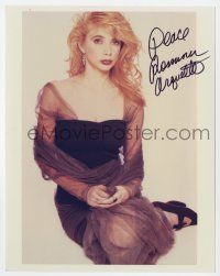 2d0896 ROSANNA ARQUETTE signed color 8x10 REPRO still '80s great full-length portrait in sheer gown!
