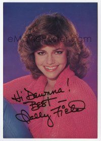 2d0652 SALLY FIELD signed color 5x7.25 REPRO still '80s super young smiling portrait!