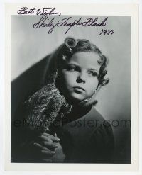 2d1147 SHIRLEY TEMPLE signed 8x10 REPRO still '88 pensive portrait with her hands clasped!