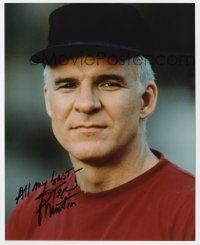 2d0911 STEVE MARTIN signed color 8x10 REPRO still '90s head & shoulders close up wearing ball cap!