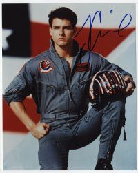 2d0924 TOM CRUISE signed color 8x10 REPRO still '00s great portrait as Maverick from Top Gun!