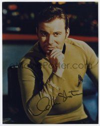 2d0940 WILLIAM SHATNER signed color 8x10 REPRO still '90s great c/u as Captain Kirk in Star Trek!