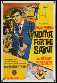 2d0270 VENDETTA FOR THE SAINT signed Aust 1sh '69 by Roger Moore, art of him with shotgun!