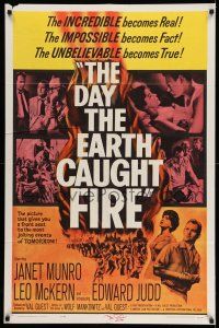 2d0246 DAY THE EARTH CAUGHT FIRE signed 1sh '62 by director Val Guest, jolting events of tomorrow!