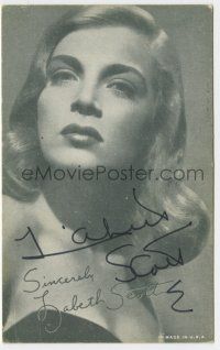 2d0145 LIZABETH SCOTT signed 3x5 fan photo '40s great sexy head & shoulders portrait!