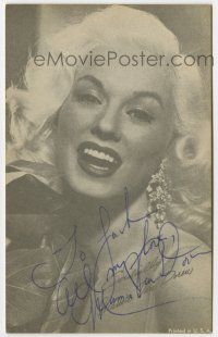 2d0147 MAMIE VAN DOREN signed 3x5 fan photo '50s great sexy head & shoulders smiling portrait!