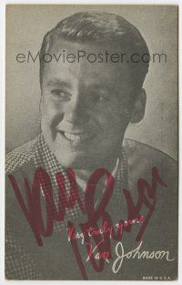 2d0155 VAN JOHNSON signed 3x5 fan photo '40s great head & shoulders smiling portrait!