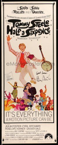 2d0590 HALF A SIXPENCE signed insert '68 by Tommy Steele, great Robert McGinnis artwork of him!